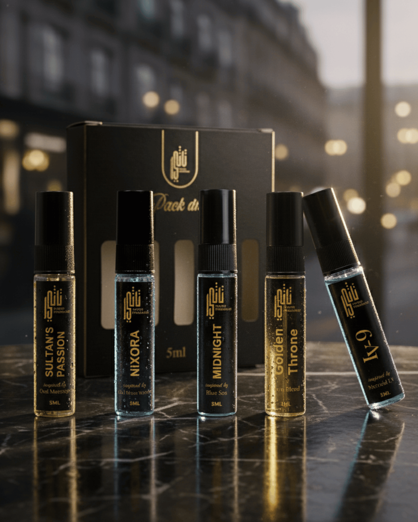 Pocket-sized 5 in 1 perfume pack